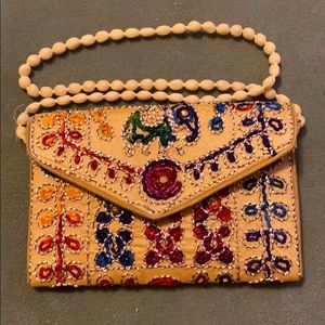 Yellow Embroidered Clutch!